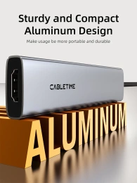 USB концентратор CABLETIME HB01G (CT-HBP1-AG6) 6-в-1 с HDMI, 100W PD для MacBook Pro/Air - Gray