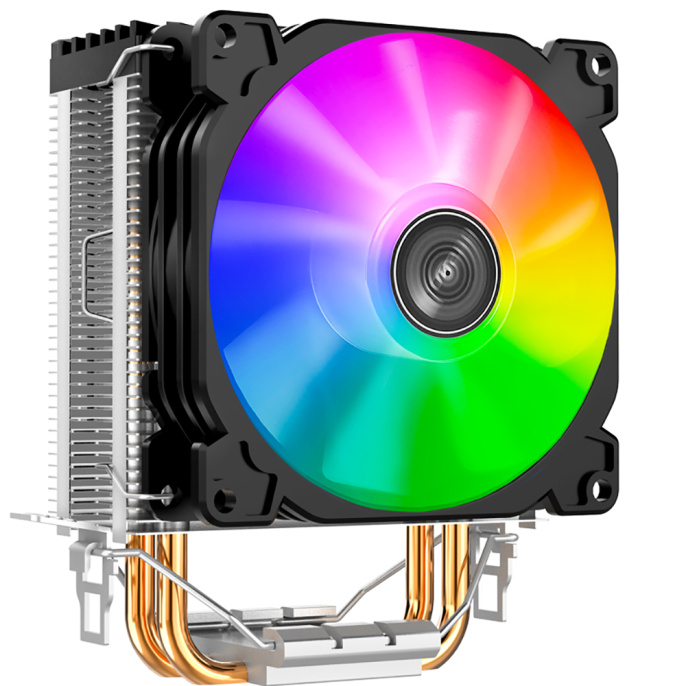 Кулер для процессора CPU Cooler JONSBO CR-1200 95W, 3-pin, 128mm, Al/Cu, 2x6mm, FRGB, 1x92mm, 36CFM, 30.5dBA, 2000RPM, S: 1700/1200/115X, AM4/AM5 Black