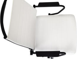 Кресло руководителя Бюрократ CH BALANCE SL, экокожа, до 150кг, топ-ган, фиксированные подлокотники,  белый