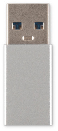 Адаптер Buro USB A(m) -  USB Type-C (f),  серебристый [bu-usb2-am-cf]