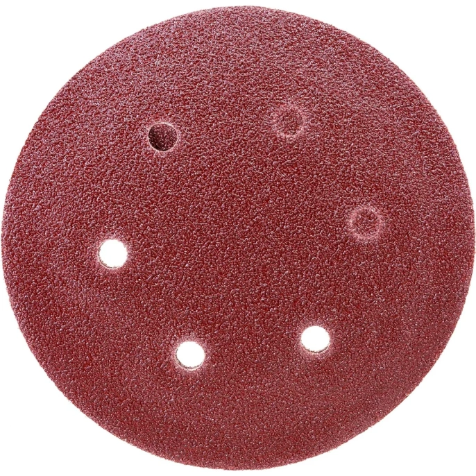 Круг абразивный на ворсовой подложке под липучку, перфорированный 5 шт; 150 мм; 6 отв.; P40 MATRIX 73836