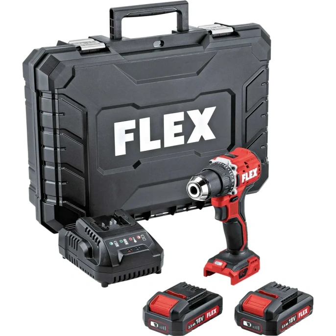 Аккумуляторная дрель-шуруповерт FLEX DD 2G 18.0 ec LD/2.5 set 519049