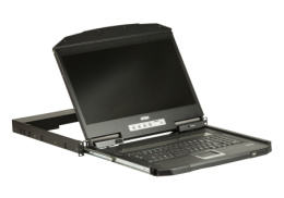 KVM консоль ATEN 18.5" Ultra Short Depth Single Rail WideScreen LCD Console USB,VGA, 1366x768 CL3100NX-ATA-RG