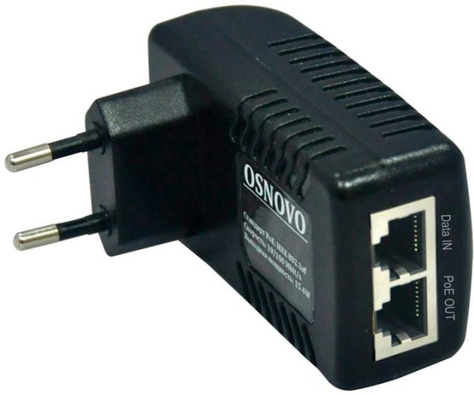 Инжектор PoE Osnovo Midspan-1/151A 10/100BASE-T 15.4Вт 100-240В АС