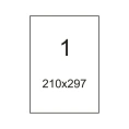 Этикетки самоклеящиеся Комус универсальные 210х297мм,70г белая 10 листов/уп. 439293