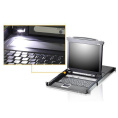 8-портовый KVM-переключатель с ЖК-дисплеем Slideaway/ATEN/ 17.3" 8-Port PS/2-USB VGA Single Rail LCD KVM Switch (CL5708MW)