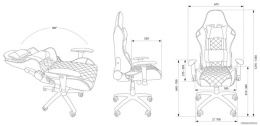 Кресло игровое Cactus CS-CHR-030BL, экокожа, до 120кг, регулируемые 2D подлокотники,  черный
