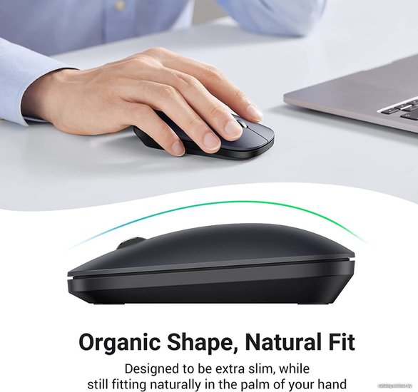 Беспроводная компьютерная мышь UGREEN MU001 90374 Portable Wireless Mouse. Цвет: зеленый