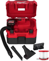 Пылесос Milwaukee M12 FVCL-0 (4933478186) (строительный, объем жидкости: 6.1 л, пылесборник: контейнер, питание: аккумулятор, выдув, всасывание жидкостей)