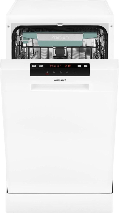 Посудомоечная машина WEISSGAUFF DW 4535,  узкая, напольная, 44.8см, загрузка 10 комплектов, белая [433792]