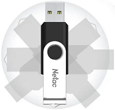 Флешка 256 Gb USB2.0 Netac U505 NT03U505N-256G-30BK (USB 2.0 Type-A, раскладной корпус, металл/пластик, скорость 90/30 МБ/с, цвет черный)