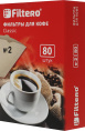 Фильтры для кофе для кофеварок Filtero №2 коричневый упак.:80шт