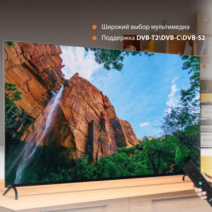 65" Телевизор SunWind SUN-LED65XU401 4K Ultra HD, черный, СМАРТ ТВ, YaOS