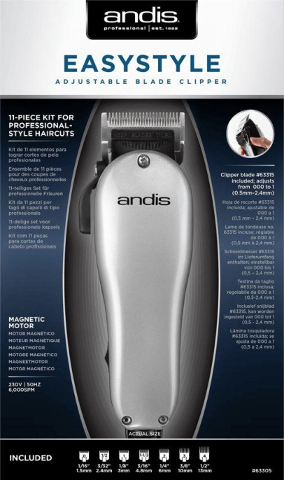 Машинка для стрижки Andis MC-2 EASY STYLE серебристый насадок в компл:6шт