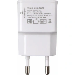 Адаптер питания Cablexpert MP3A-PC-11 100/220V - 5V USB 2 порта 2.1A белый