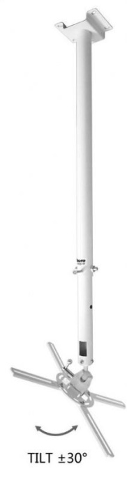 Кронштейн для проектора Buro PR06-W, до 20кг, потолочный, поворот и наклон, белый