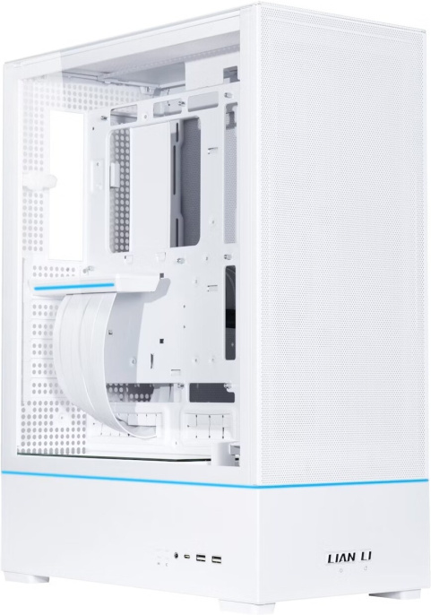 Корпус Lian Li SUP 01 Белый G99.SUP01W.00 материал: сталь, окно: закаленное стекло, 2хUSB3.0 Type-A, 1хUSB3.1 Type-С, 1хMic, Audio, без БП, 2х2.5"/2х3.5", за МП: 2х2.5", 7+4 слотов расширения, максимальный размер МП: ATX, максимальная длина видеокарты: