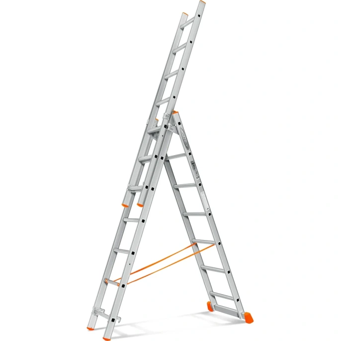 Трехсекционная лестница Эйфель Гранит 3х7