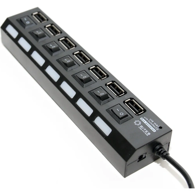 Концентратор 5Bites 7хusb2.0 / бп 5в-2а / 1m / black HB27-203PBK