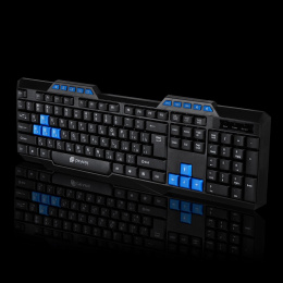 Клавиатура Oklick 750G FROST WAR, проводная, USB, мембранная, черный [337452]