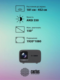 Проектор Cactus CS-PRC.07WT.Full HD-A,  LCD,  Wi-Fi,  белый [cs-prc.07wt.wuxga-a]