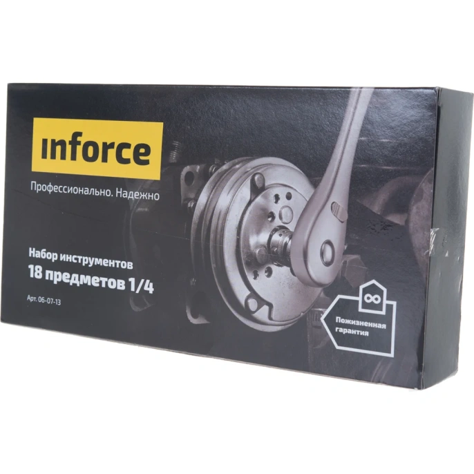 Набор инструментов 18 предметов 1/4" Inforce, Сталь Cr-V, Профессиональный, 06-07-13
