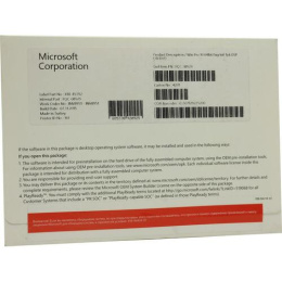 Наклейка FQC-08929 MS Microsoft 10 Pro 32/64bit, без диска Eng ключ Retail