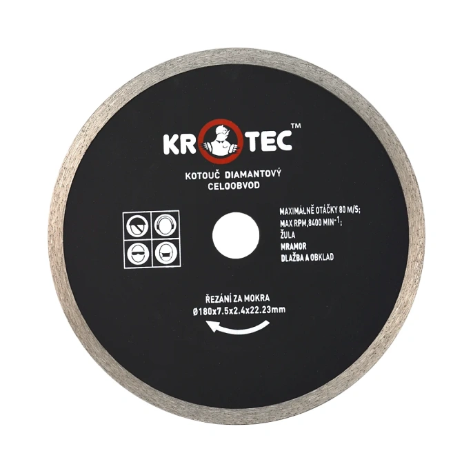 Диск алмазный сплошной (180x22.2 мм) KROTEC 3801009