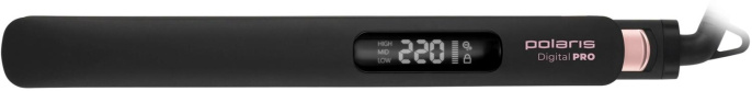 Выпрямитель для волос Polaris PHS 5012KT UltraSlim Digital Pro,  черный и розовый