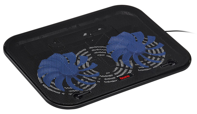 Подставка для ноутбука Buro BU-LCP140-B214H, 14", 338х255х22 мм, 1хUSB, вентиляторы 2 х 140 мм, 480г, черный