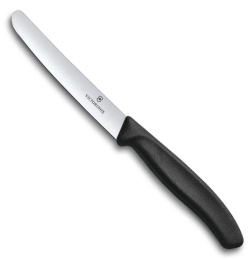 Нож кухонный Victorinox Swiss Classic 6.7803 стальной для овощей лезв.110мм прямая заточка черный