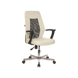 Кресло Easy Chair VBEChair-225 DSL PTW кожзам, бежевый OR-10/сетка черная TW, хром 979631