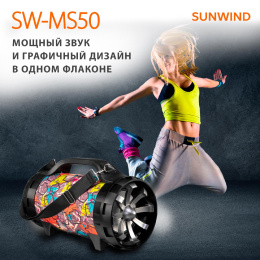 Музыкальный центр SunWind SW-MS50, 45Вт, с микрофоном, Bluetooth, FM, USB, SD/MMC, черный