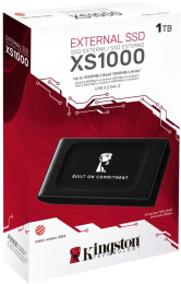1ТБ Внешний диск SSD Kingston XS1000 SXS1000/1000GA, USB 3.2 Gen 2, запись - 1000МБ/с, чтение - 1050МБ/с, черный