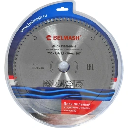Диск пильный по цветным металлам и пластику BELMASH 255х2.8/1.8х30 мм, 80T Белмаш RD153A