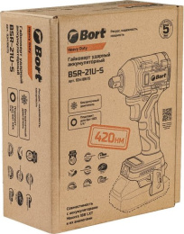Гайковерт Bort BSR-21U-S аккум. патрон:шестигр.1/4"/квад.1/2" (93418675)