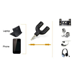 Аудио адаптер для гарнитуры (наушники с микрофоном) ORIENT C775 2 x jack 3.5 mm - jack 3.5 mm (4-pole), черный