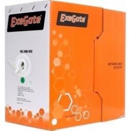 Кабель ExeGate UTP4-C5e-CCA-S24-IN-PVC-GY-305 UTP 4 пары кат.5e CCA, 24AWG, бухта 305м, серый, PVC EX138965RUS