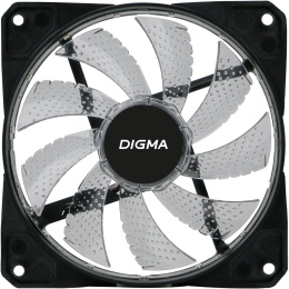 Вентилятор Digma DFAN-FRGB2 120мм, 3-pin, от БП:4-pin (Molex), 1200об/мин, 23 дБ, RGB, черный, Ret