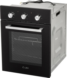Духовой шкаф электрический LEX EDM 4570 BL,  53л,  дверца с 2 стеклами,  стекло черное