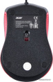 Мышь Acer OMW012 черный/красный оптическая 1200dpi USB 3but ZL.MCEEE.003