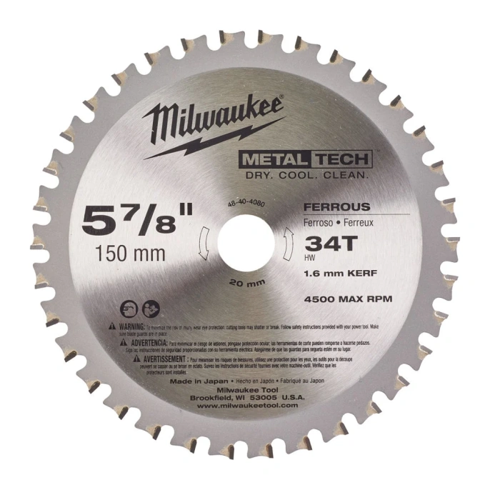 Диск пильный по металлу 150x20 мм; Z34 Milwaukee 48404080