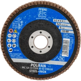 Круг шлифовальный лепестковый PFC 125 CO-COOL 60 SG STEELOX PFERD 67760625