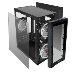 Ginzzu B175 2*USB 2.0,AU передняя и боковая панель стекло