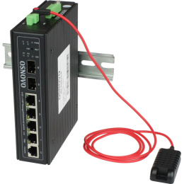 Промышленный коммутатор Gigabit Ethernet OSNOVO SW-70402/ILS Промышленный управляемый L2+ коммутатор Gigabit Ethernet на 4GE RJ45 + 2 GE SFP порта с функцией мониторинга температуры/ влажности/ напряжения. Порты: 4 x GE 10/100/1000Base-T