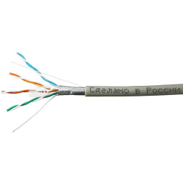 Кабель SKYNET CSL-FTP-4-CU/100 FTP, кат.5E, 100м, 4 пары, медь,  одножильный,  серый