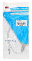 Кабель-удлинитель аудио Buro Jack 3.5 (m) -  Jack 3.5 (f),  1м, прозрачный [cab025-1m]