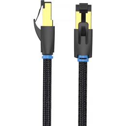 Патч-корд Vention прямой SFTP cat.8 RJ45 - 1м. Черный Тканевая оплетка IKGBF