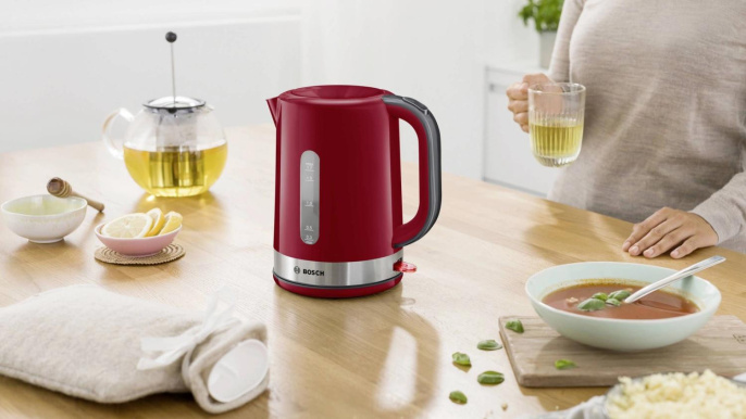 Чайник электрический Bosch TWK6A514 1.7л. 2200Вт красный корпус: пластик
