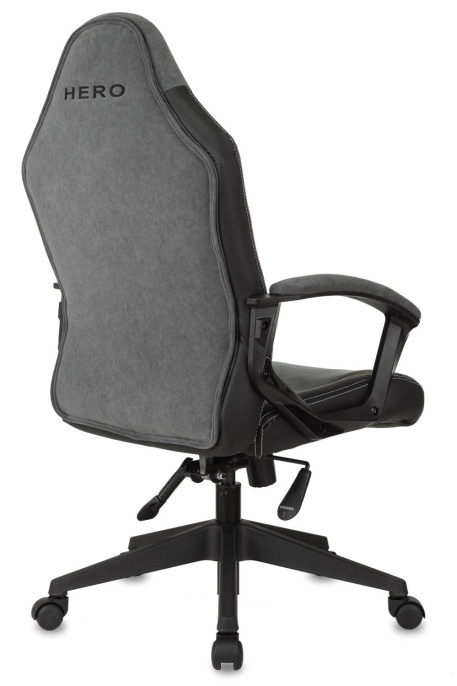 Кресло игровое ZOMBIE Hero, ткань/экокожа, до 120кг, серый